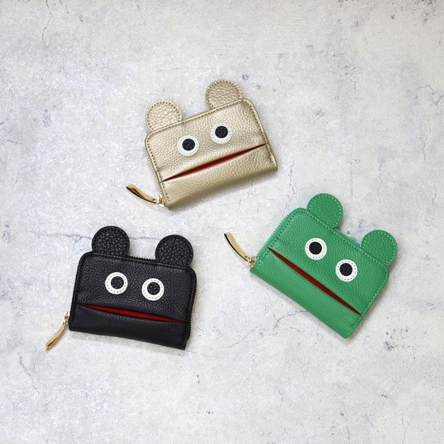 【ミラーゴールド】使いにくそうなのに愛用したくなるモンスターマルチケース/ミニ財布/カードケース【オミミver.】