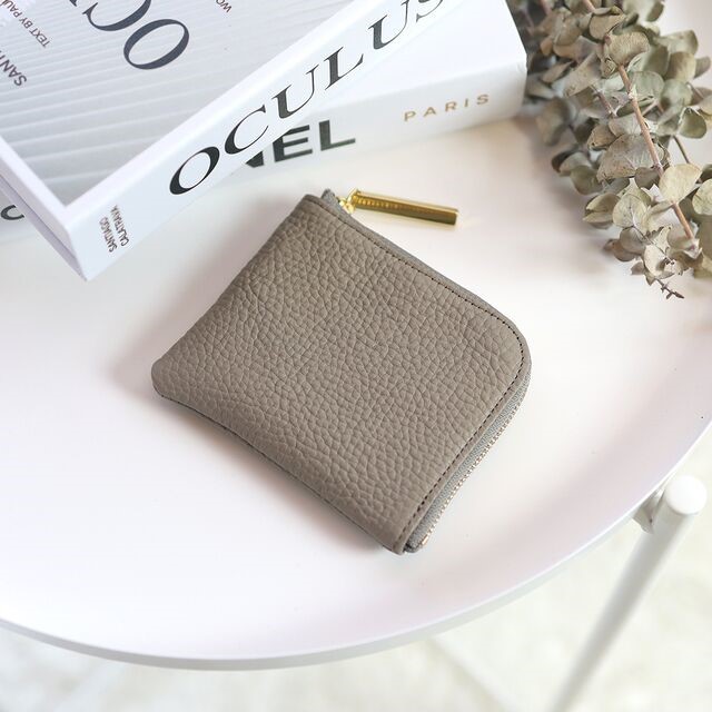 【トープ】高級感のある薄くて軽いコンパクトミニL字財布/コンパクト財布【ミニマリスト/ユニセックス】