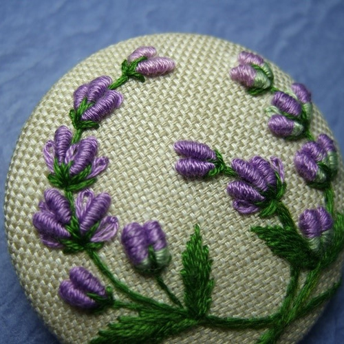 ラベンダー手刺繍ブローチ ブローチ さくらさくら 通販 3948822