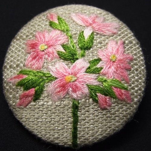 手刺繍の花のブローチB 手刺繍ばらのブローチ ブローチ さくらさくら 通販 14321827