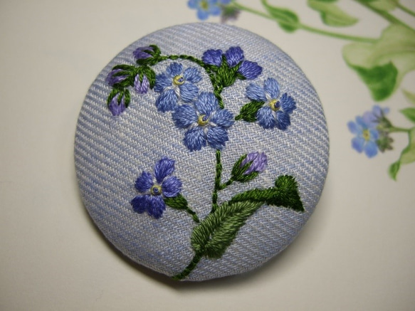 忘れな草手刺繍ブローチ ブローチ さくらさくら 通販 6952550