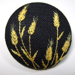 麦手刺繍ブローチ 1枚目の画像