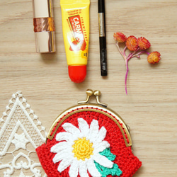 手工編織花朵系列 - 瑪格莉特口金包/零錢包/小物包/化妝包~ 第2張的照片