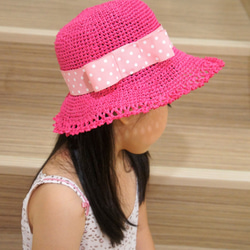 手工編織氣質小名媛蝴蝶結裝飾草帽(遮陽/防曬/浪漫風/小孩款) 第1張的照片