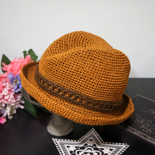 手編み温Qingfeng紳士麦わら帽子 - 編まれたバンド