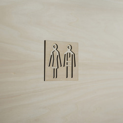 toilet sign shina / 廁所標示牌 椴木 第5張的照片