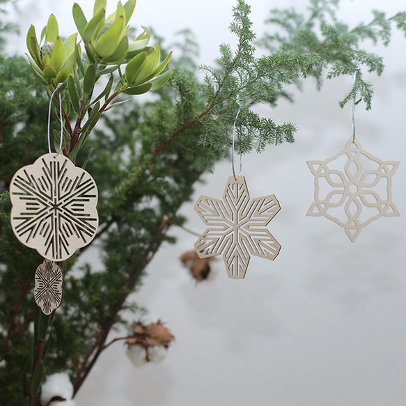 snow ornament mini set / 雪のオーナメント小3個セット 4枚目の画像