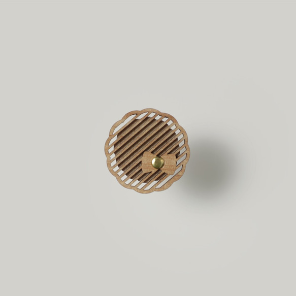 brooch stripe circle / ストライプまるブローチ 1枚目の画像
