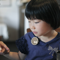 brooch stripe circle / ストライプまるブローチ 3枚目の画像