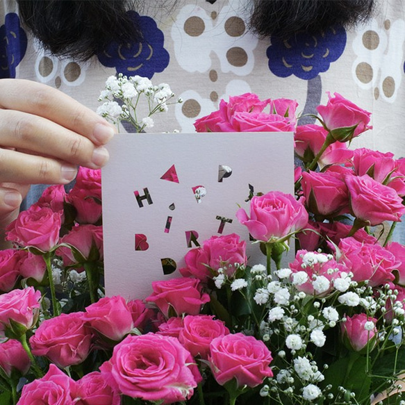 die-cut card 「Happy Birhday」/ 型抜きカード 「ハッピーバースデー」 4枚目の画像