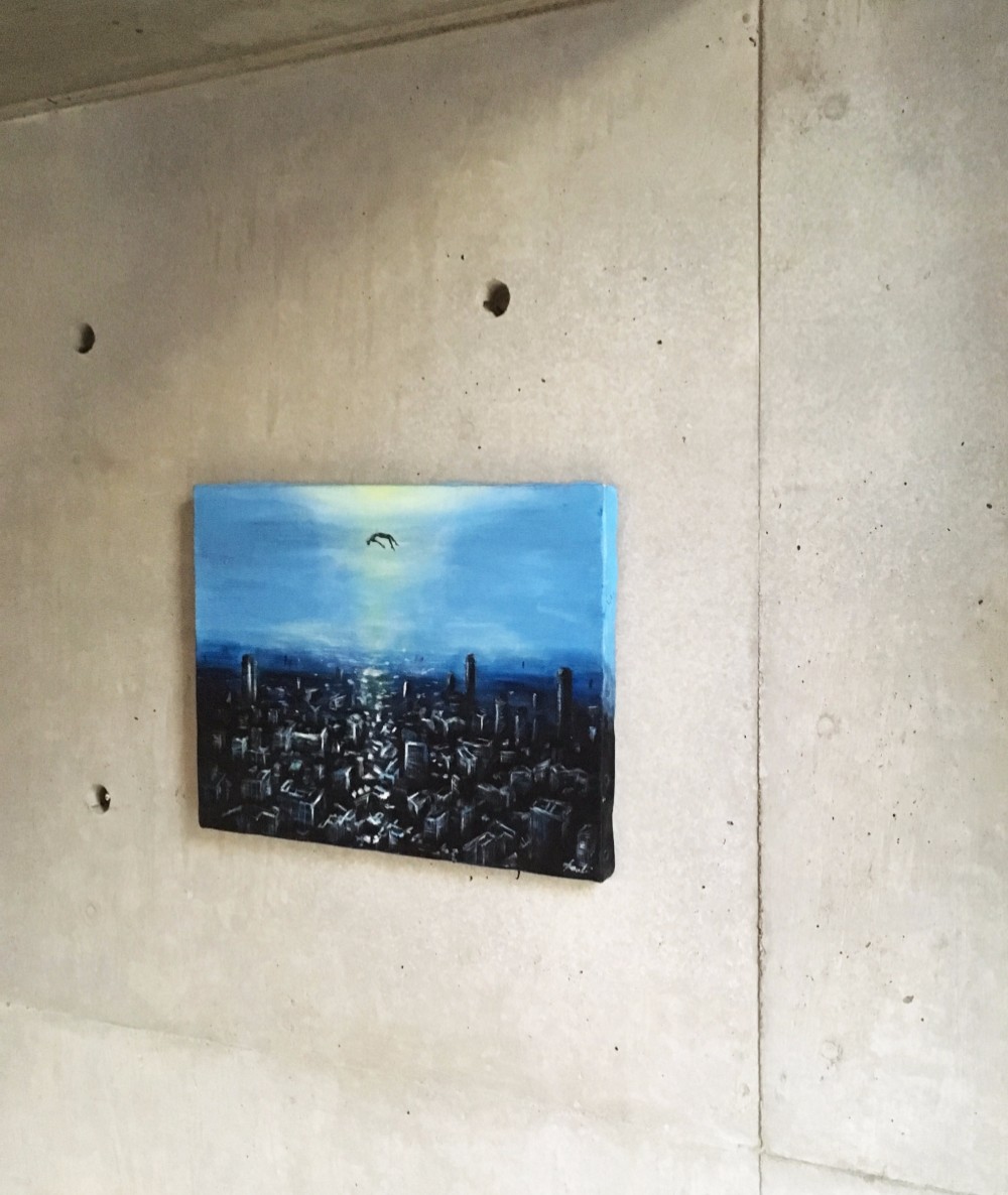 都会の夜景と人 50,000円