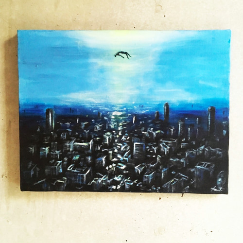 都会の夜景と人 絵画 Saachi Art 通販 5087000｜Creema(クリーマ)