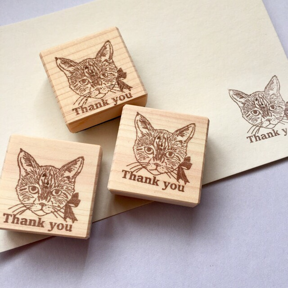 猫Thank youスタンプ 1枚目の画像