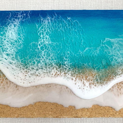 海のレジンアート②✳︎ラメあり2層仕上げ天然砂 その他アート