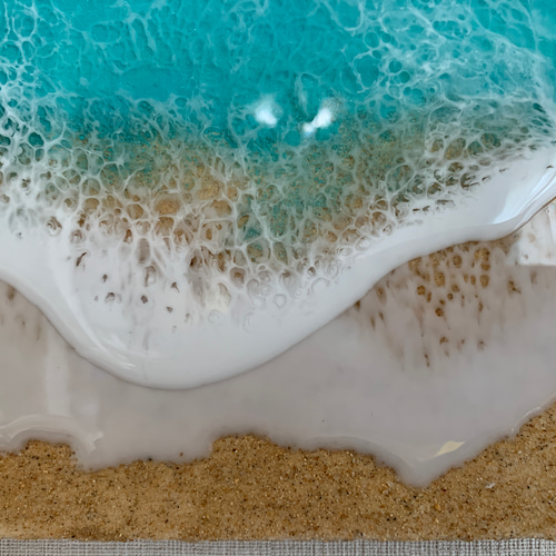 海のレジンアート②✳︎ラメあり2層仕上げ天然砂 その他アート