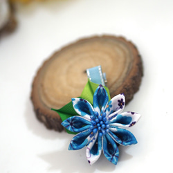 [鋁飾布裳兔]和風細工緞帶頭花系列-SE301-單花系列-天藍款 第2張的照片