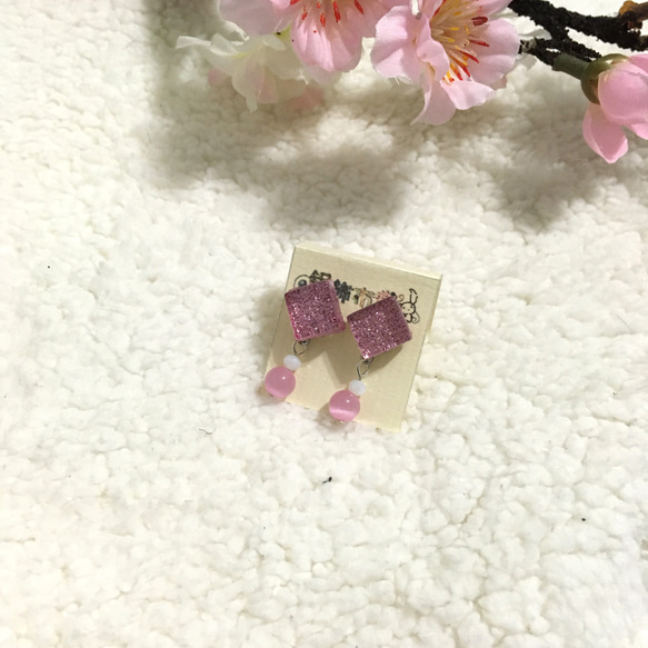 ［鋁飾布裳兔］琉璃花磚系列-粉紅璀璨x貓眼 第2張的照片