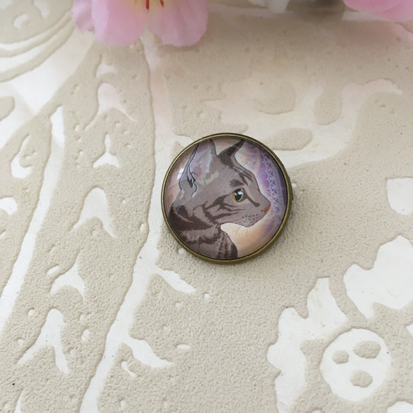鋁飾布裳兔 2公分古銅胸針 防走光別針 貓王子 玻璃泡泡 時光寶石 第3張的照片