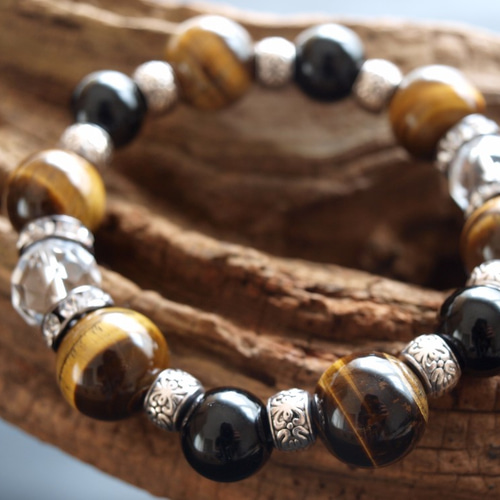 金運アップ！お守りに！ゴツいメンズブレスレット✩ ブレスレット e