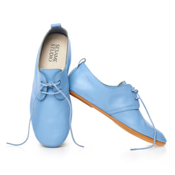 We Love Derby-Leather Women Shoes-SkyBlue 2枚目の画像