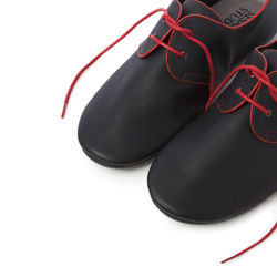 We Love Derby Leather Women Shoes-Blue n Red 1枚目の画像