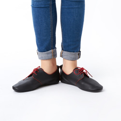 We Love Derby Leather Women Shoes-Blue n Red 3枚目の画像