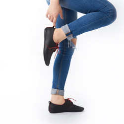 We Love Derby Leather Women Shoes-Blue n Red 4枚目の画像