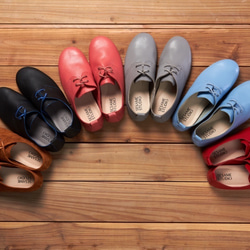 We Love Derby Leather Women Shoes-Blue n Red 5枚目の画像