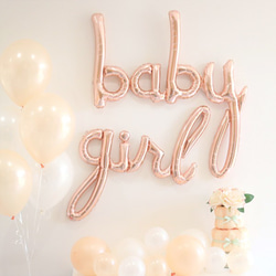 【ハンドポンプ付き】Baby Girl Boy レターバルーン フォトアイテム ベビーシャワー ガーランド 飾り付け 1枚目の画像