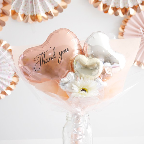 バルーンギフト ローズゴールド ブーケ 名入れ 母の日 結婚祝い 開店