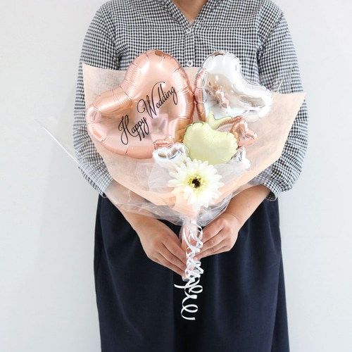 バルーンギフト ローズゴールド ブーケ 名入れ 母の日 結婚祝い 開店