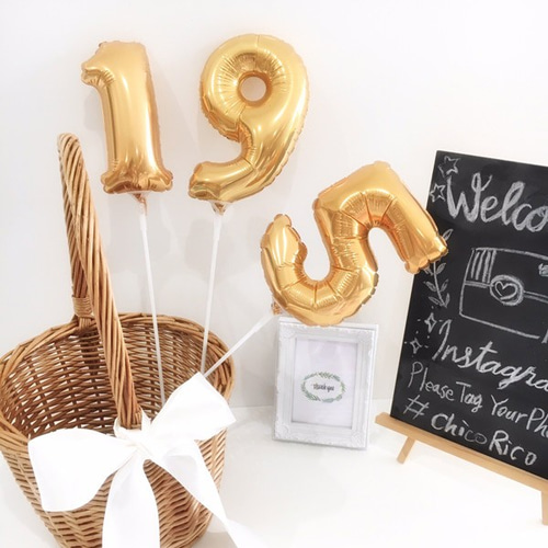 数字バルーン スティック付き 誕生日 プレゼント バースデー