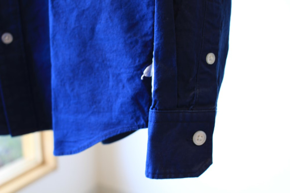 コットンクロスインディゴ染ダブルフラップポケットシャツ 3枚目の画像