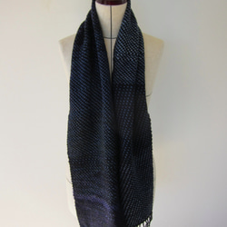 手織り リプシ織 マフラー  Handwoven AMAS1514 2枚目の画像