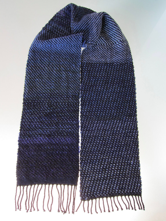 手織り リプシ織 マフラー  Handwoven AMAS1514 3枚目の画像