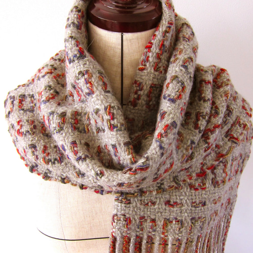 手織り ハックバック織 マフラー Handwoven AMASS0912 マフラー