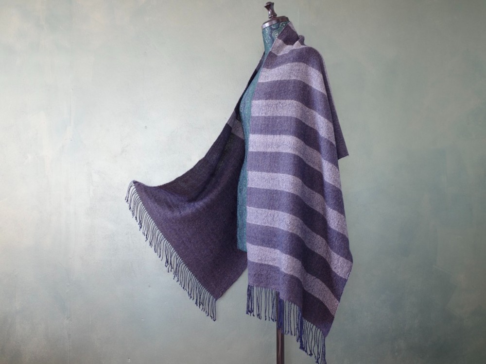 手織り ツイル織 ボーダー Handwoven 一点物 TSML1762