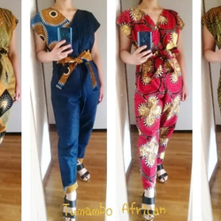 オールインワン(裾スリム)アフリカ 布 6枚目の画像
