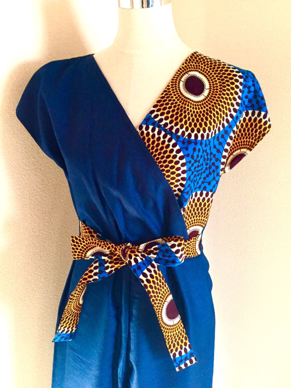 オールインワン(裾スリム)アフリカ 布 2枚目の画像