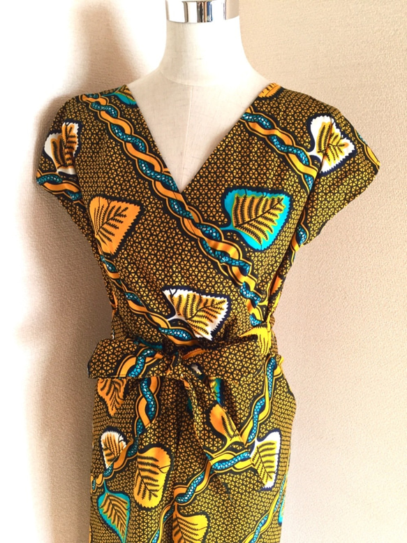 オールインワン(裾スリム)アフリカ 布 2枚目の画像