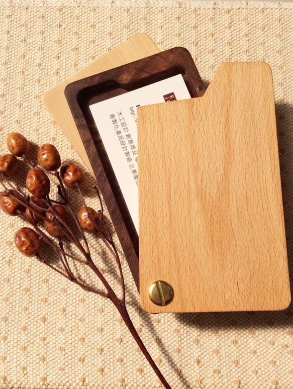 [木城工坊] 原木木作名片盒 - 設計款 第1張的照片