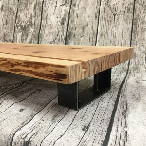 木製多機能モニター台/机上ラック-工業風 棚・シェルフ・ラック 木城工