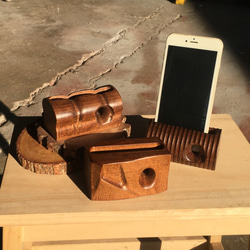 [木城工坊] 原木木作手機擴音座-新版(上漆) 第2張的照片