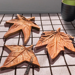 [木城工坊] 原木楓葉造型茶點盤-3種款式 第1張的照片