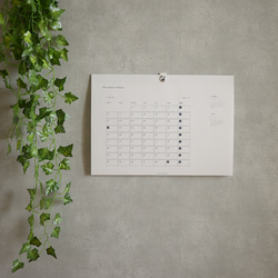 【始まり月ご指定可】Simple in Shigons A3 横型/Calendar 1枚目の画像