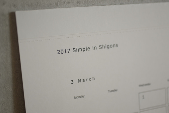 【始まり月ご指定可】Simple in Shigons A3 横型/Calendar 4枚目の画像