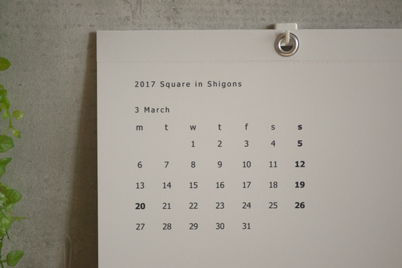 【始まり月ご指定可】Square in Shigons /Calendar 3枚目の画像