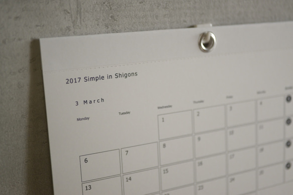 【始まり月ご指定可】Simple in Shigons A4 横型/Calendar 3枚目の画像