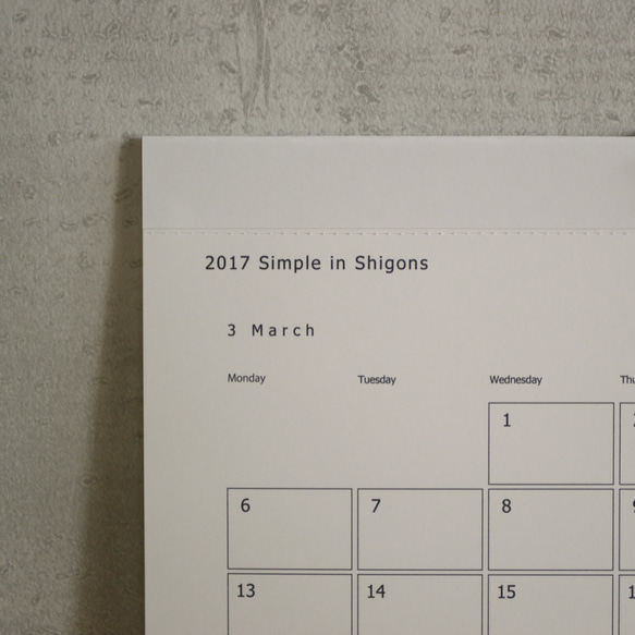 【始まり月ご指定可】Simple in Shigons A4 横型/Calendar 4枚目の画像