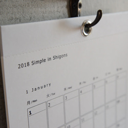 2018 Simple in Shigons A4 縦型/Calendar 4枚目の画像